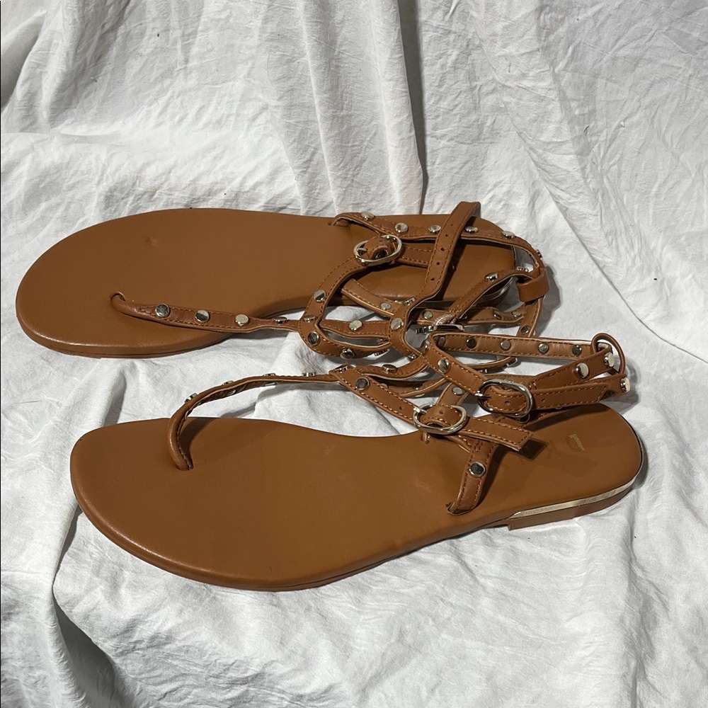 DKNY leather Brown Strappy Sandals